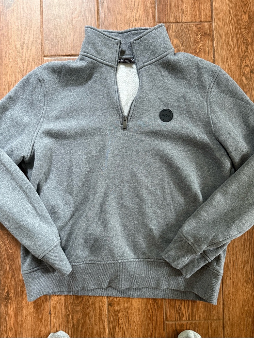 Michael Kors Men's Heather Gray Quarter-Zip Pullover / xl